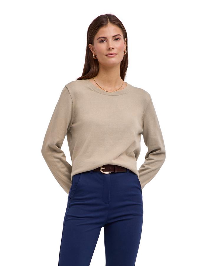 Falke Falke Cotton Crew Neck Strickpullover Damen - zement (4077) - 0 | SportScheck