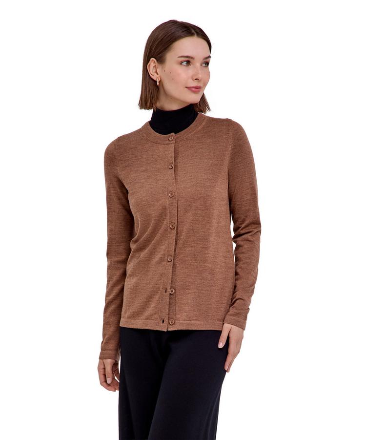 Falke Falke Merino X-fine Cardigan Strickpullover Damen - nut mel. (5037) - 0 | SportScheck