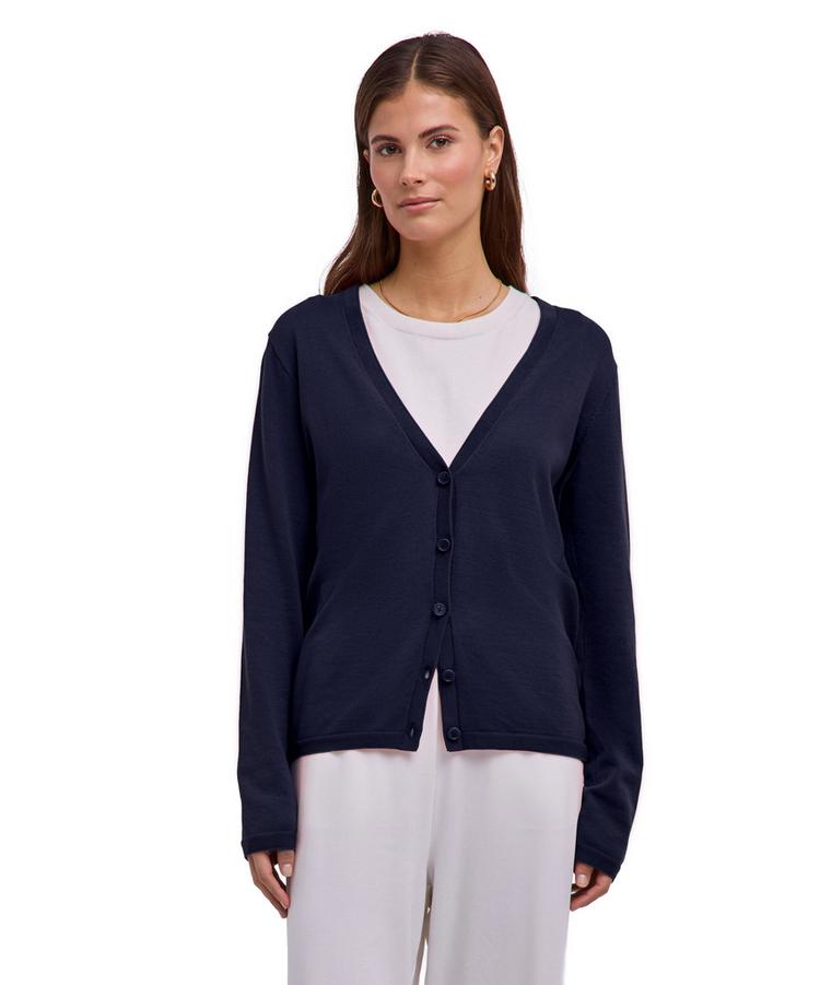 Falke Falke Cotton Cardigan Strickpullover Damen - night sky (6437) - 0 | SportScheck