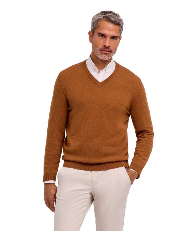 Falke Falke Lambswool V-Neck Strickpullover Herren - tawny (5124) - 0 | SportScheck