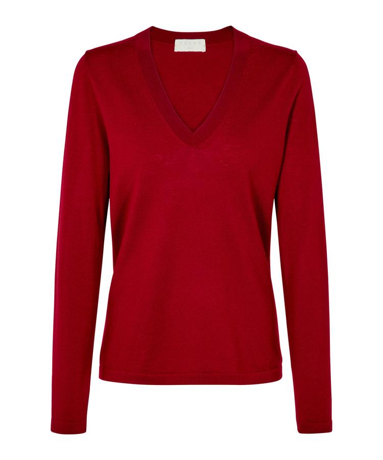 Falke Falke Merino X-fine V-Neck Strickpullover Damen - red velvet (8264) - 0 | SportScheck