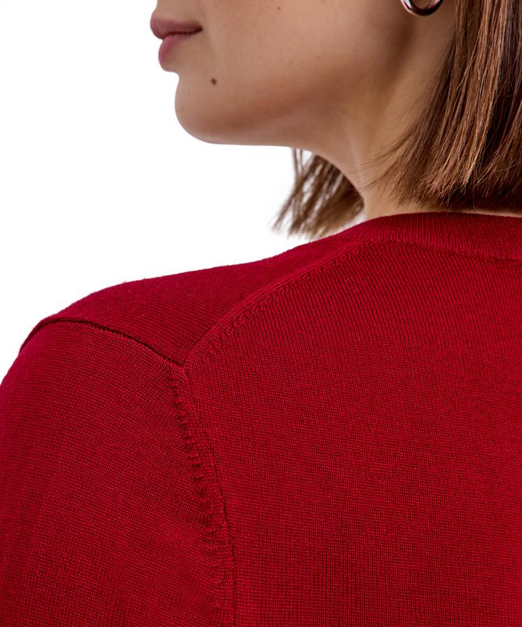 Falke Falke Merino X-fine V-Neck Strickpullover Damen - red velvet (8264) - 3 | SportScheck