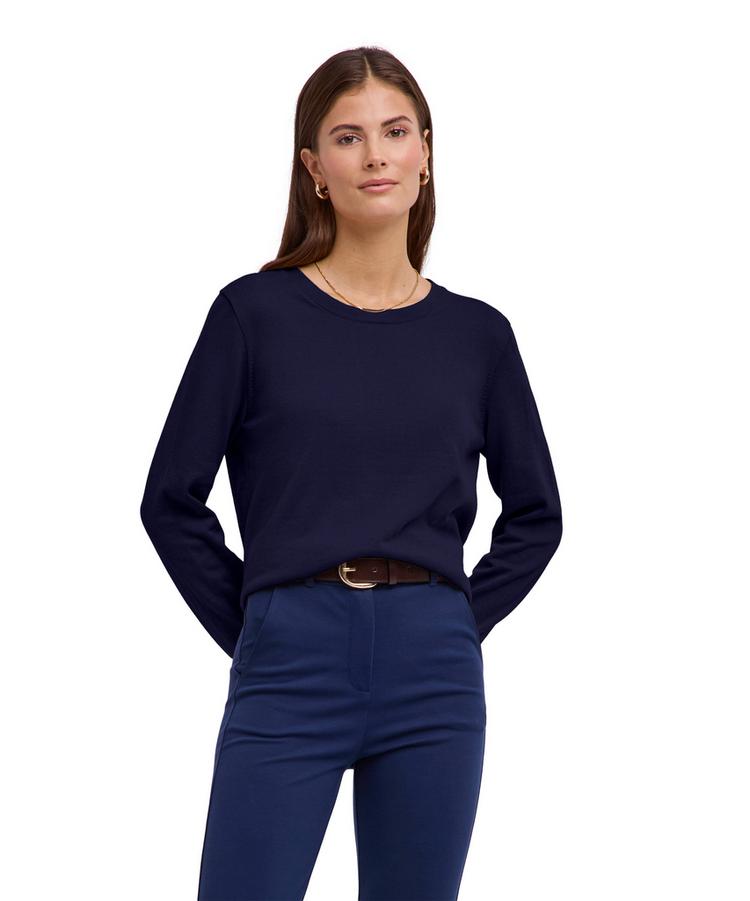 Falke Falke Cotton Crew Neck Strickpullover Damen - night sky (6437) - 0 | SportScheck