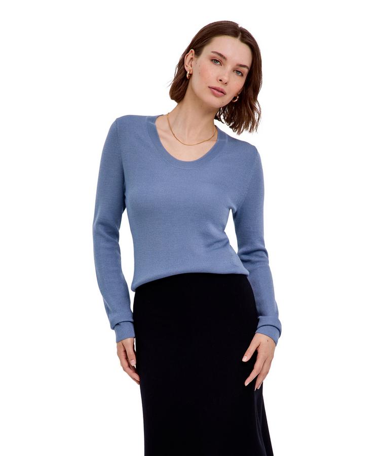 Falke Falke Merino Ultrafine Strickpullover Damen - blue steel (6958) - 0 | SportScheck