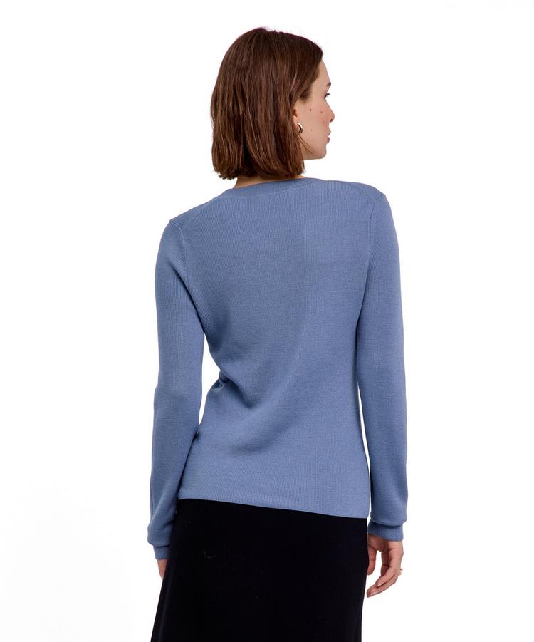 Falke Falke Merino Ultrafine Strickpullover Damen - blue steel (6958) - 0 | SportScheck