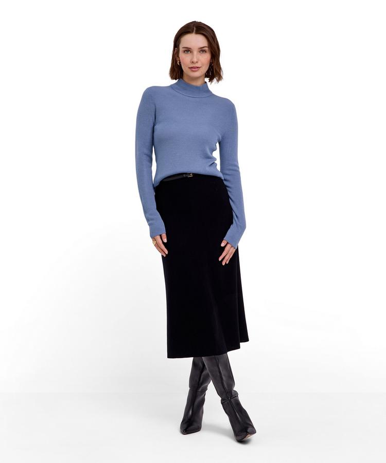 Falke Falke Merino Ultrafine Mock Neck Strickpullover Damen - blue steel (6958) - 1 | SportScheck
