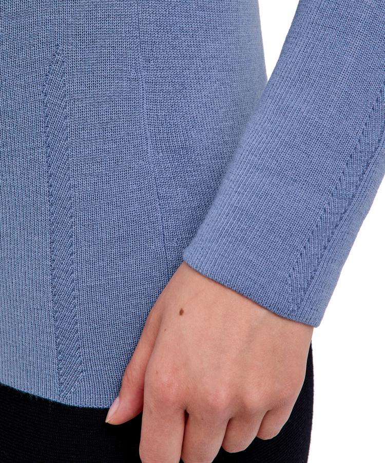 Falke Falke Merino Ultrafine Mock Neck Strickpullover Damen - blue steel (6958) - 3 | SportScheck