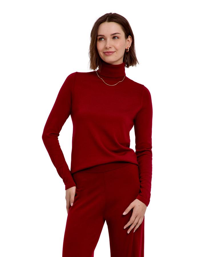Falke Falke Merino X-Fine Roll Neck Strickpullover Damen - red velvet (8264) - 0 | SportScheck