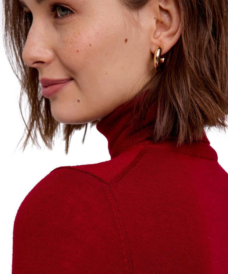Falke Falke Merino X-Fine Roll Neck Strickpullover Damen - red velvet (8264) - 4 | SportScheck