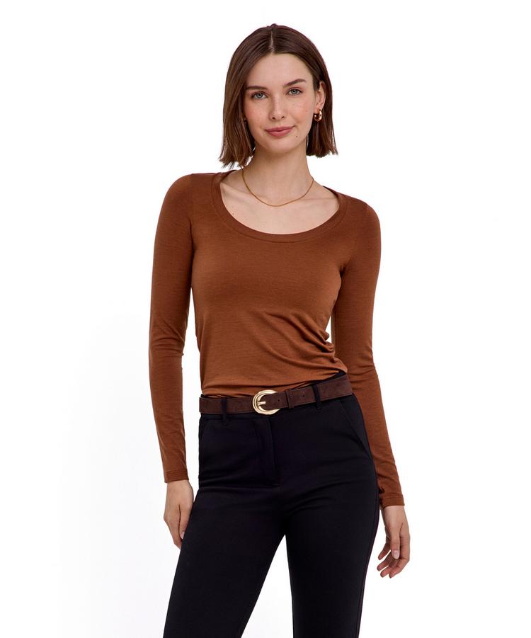 Falke Falke Merino Crew Neck T-Shirt Damen - cappucino (5520) - 0 | SportScheck