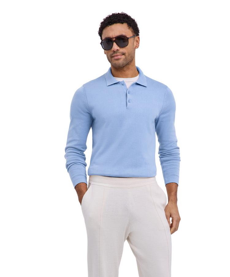 Falke Falke Cotton Polo LS Poloshirt Herren - bleue (6543) - 0 | SportScheck