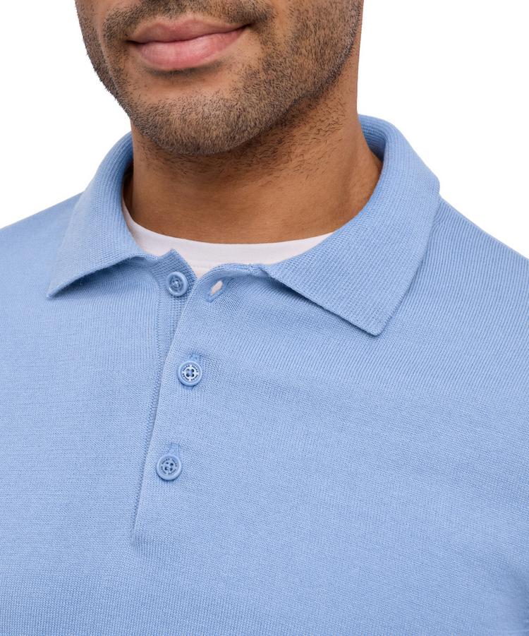 Falke Falke Cotton Polo LS Poloshirt Herren - bleue (6543) - 3 | SportScheck