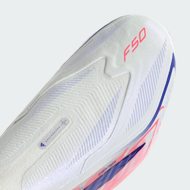 adidas adidas F50 Hyperfast Elite Fu&szlig;ballschuh, feste Fu&szlig;ballschuhe - Cloud White / Solar Purple / Solar Turbo - 5 | SportScheck