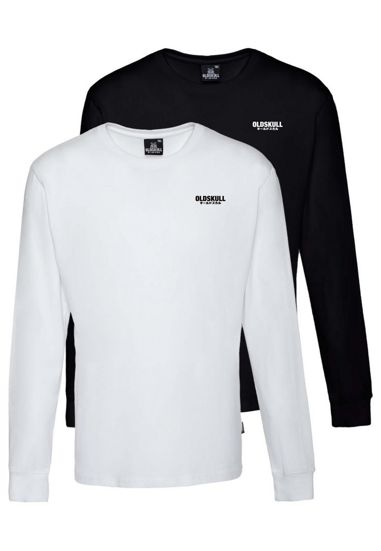 OLDSKULL OLDSKULL Basic Oldskull Logo Langarmshirt Herren - Black / White - 0 | SportScheck