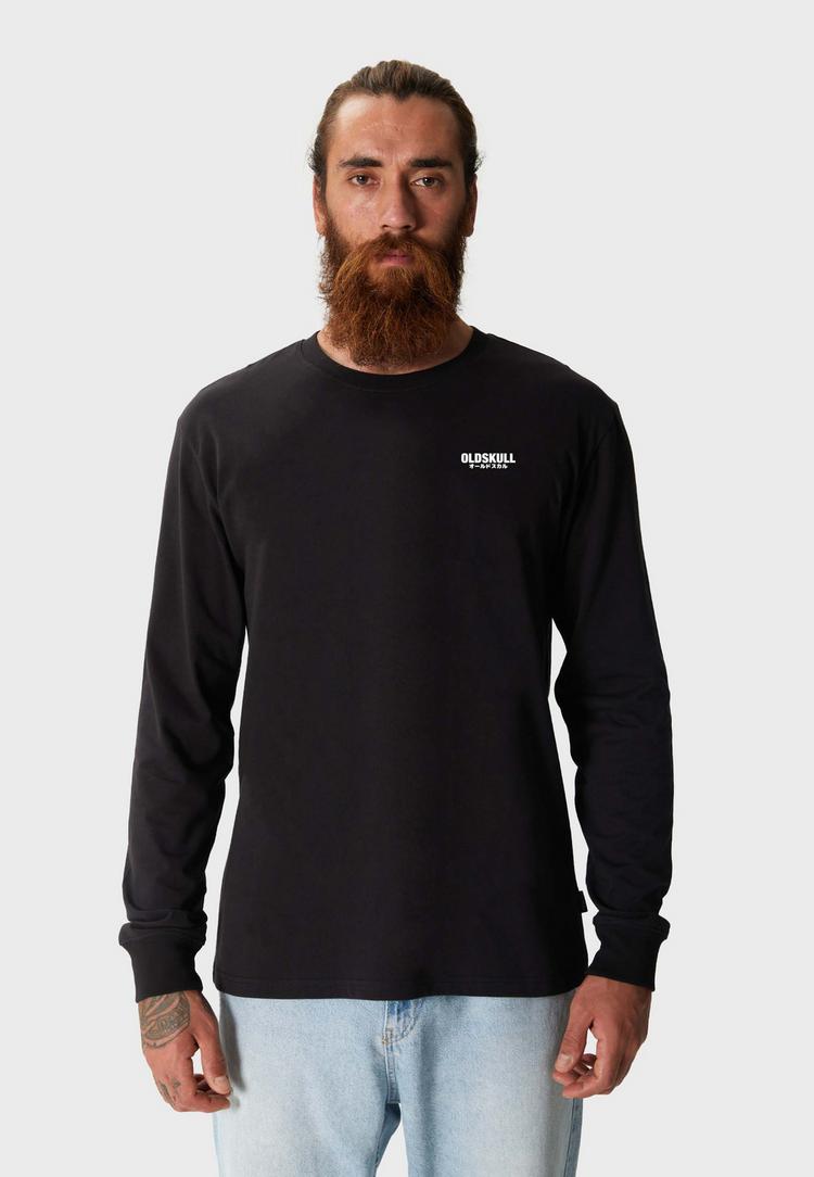 OLDSKULL OLDSKULL Basic Oldskull Logo Langarmshirt Herren - Black / White - 0 | SportScheck