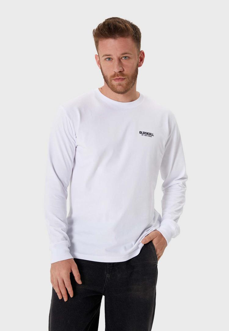 OLDSKULL OLDSKULL Basic Oldskull Logo Langarmshirt Herren - Black / White - 1 | SportScheck