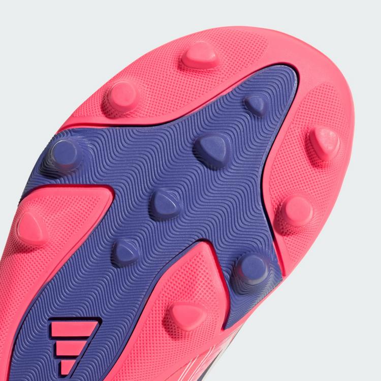 adidas adidas F50 Hyperfast Club Kids Fu&szlig;ballschuh, Fu&szlig;ballschuhe Kinder - Cloud White / Solar Purple / Solar Turbo - 6 | SportScheck
