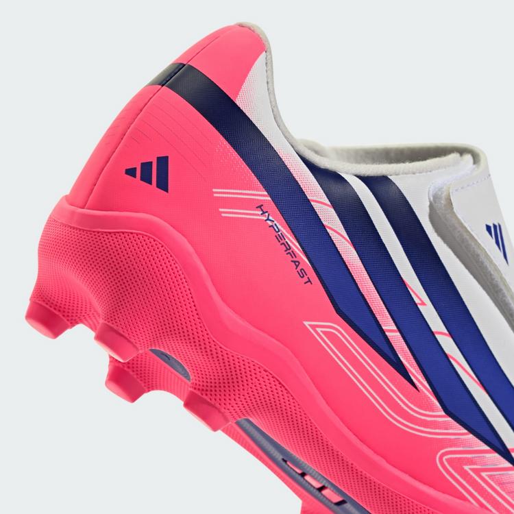 adidas adidas F50 Hyperfast Club Kids Fu&szlig;ballschuh, Fu&szlig;ballschuhe Kinder - Cloud White / Solar Purple / Solar Turbo - 7 | SportScheck
