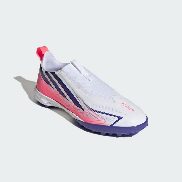 adidas adidas F50 Hyperfast League Kids Fu&szlig;ballschuh, Fu&szlig;ballschuhe Kinder - Cloud White / Solar Purple / Solar Turbo - 2 | SportScheck