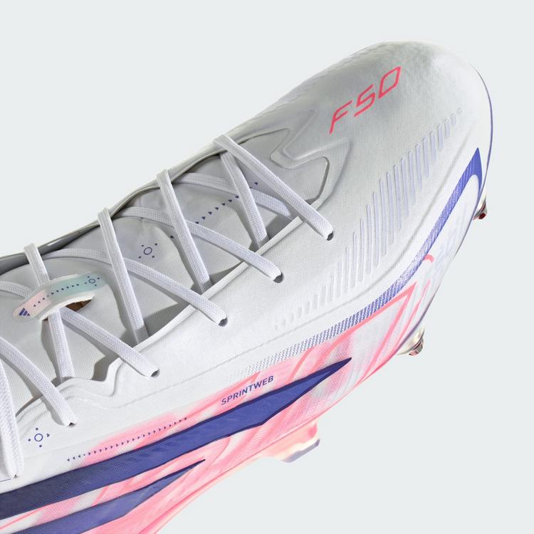 adidas adidas F50 Hyperfast Elite Fu&szlig;ballschuh, Fu&szlig;ballschuhe - Cloud White / Solar Purple / Solar Turbo - 6 | SportScheck
