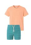 Gassa d'Amante Praiano Badehose Herren - Gr&uuml;n-Weiss-Lachs