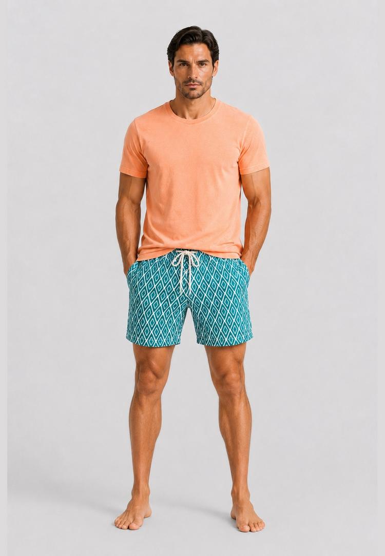 Gassa d'Amante Gassa d'Amante Praiano Badehose Herren - Gr&uuml;n-Weiss-Lachs - 0 | SportScheck