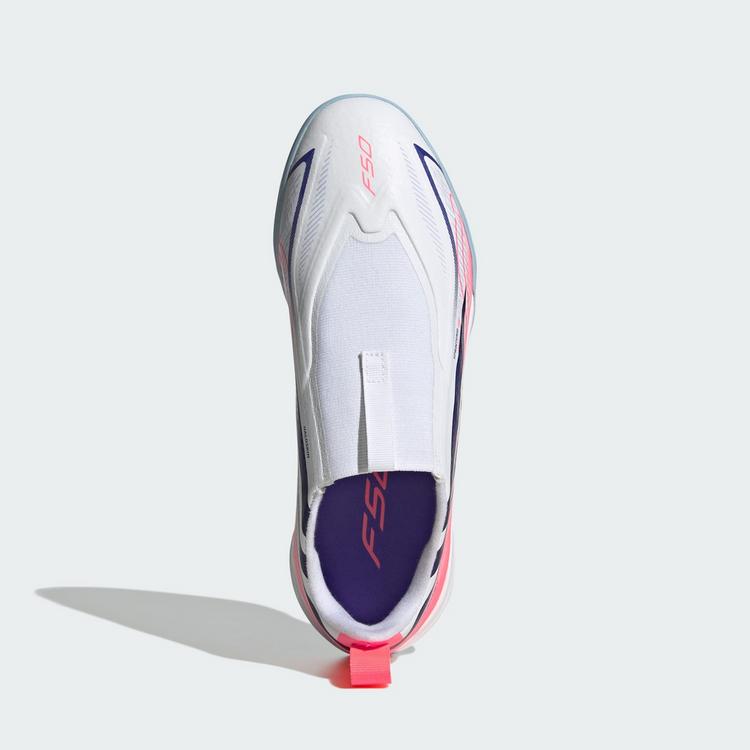 adidas adidas F50 Hyperfast League Kids Fu&szlig;ballschuh, Fu&szlig;ballschuhe Kinder - Cloud White / Solar Purple / Solar Turbo - 0 | SportScheck