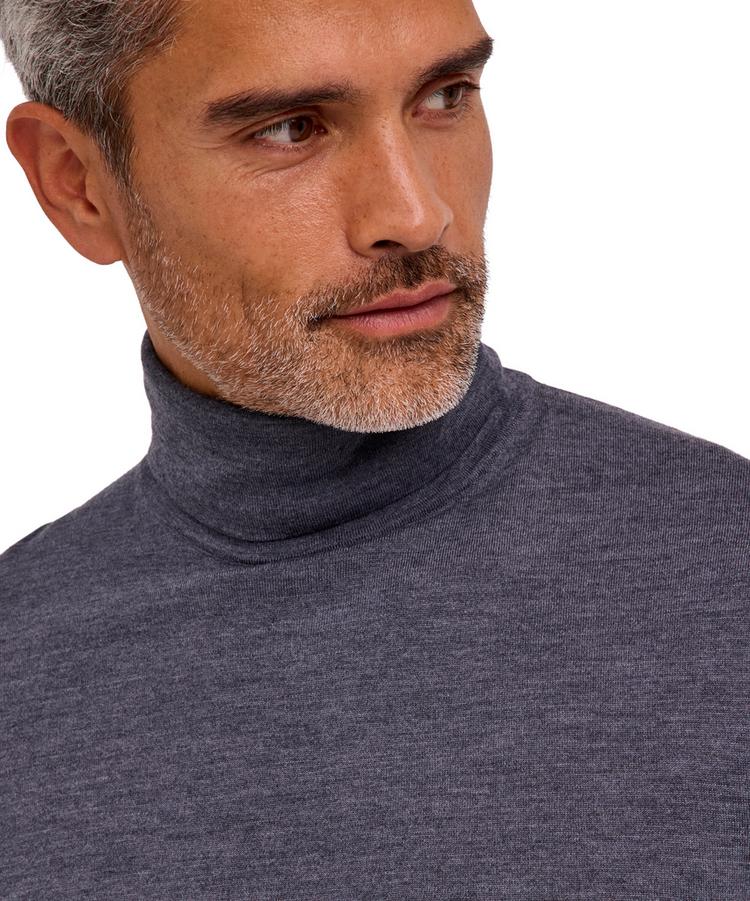 Falke Falke Merino Ultrafine Roll Neck Strickpullover Herren - dark grey (3970) - 3 | SportScheck