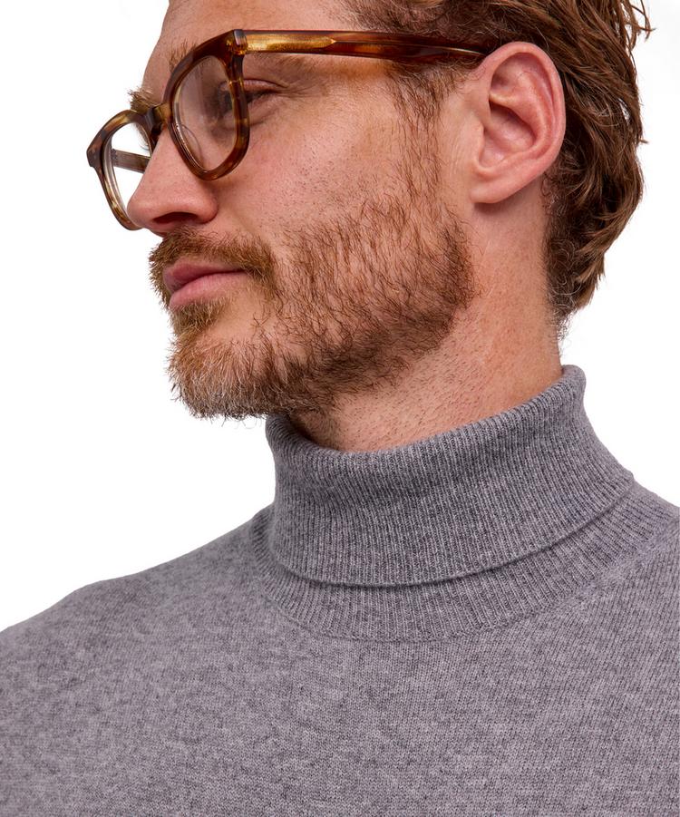 Falke Falke Pure Cashmere Roll Neck m Strickpullover Herren - light greymel. (3390) - 2 | SportScheck