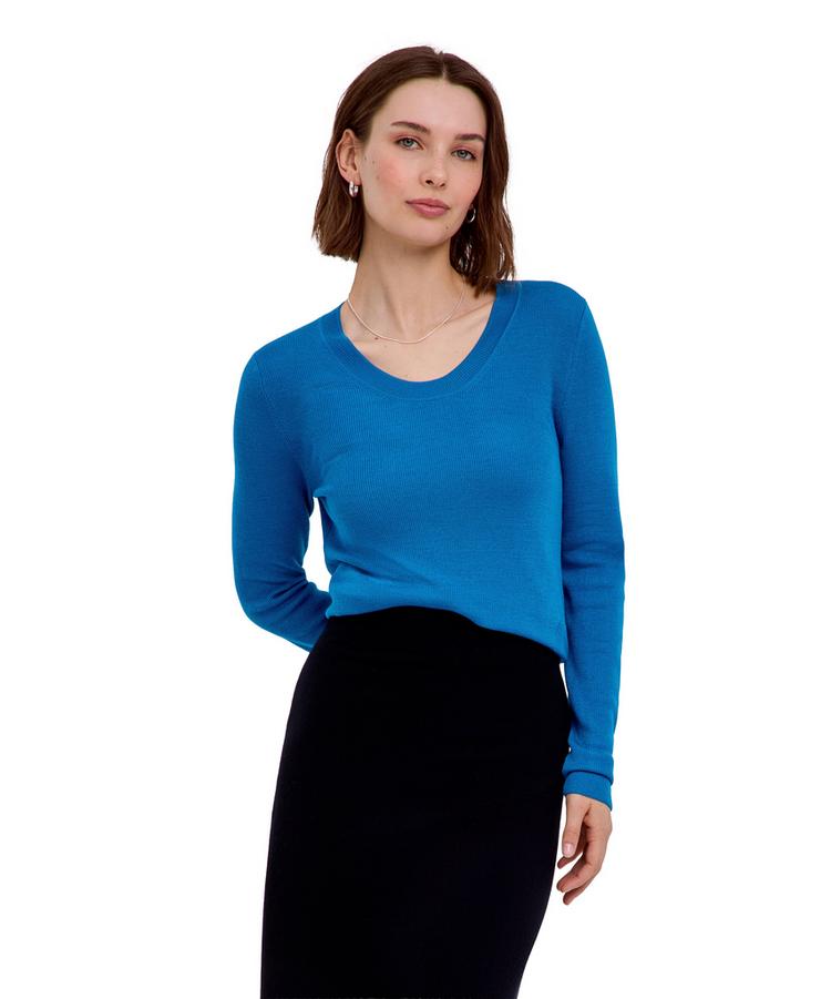 Falke Falke Merino Ultrafine Strickpullover Damen - cyan (6964) - 0 | SportScheck