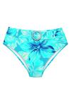 S.OLIVER Highwaist-Bikini-Hose Bikini Hose Damen - t&uuml;rkis bedruckt