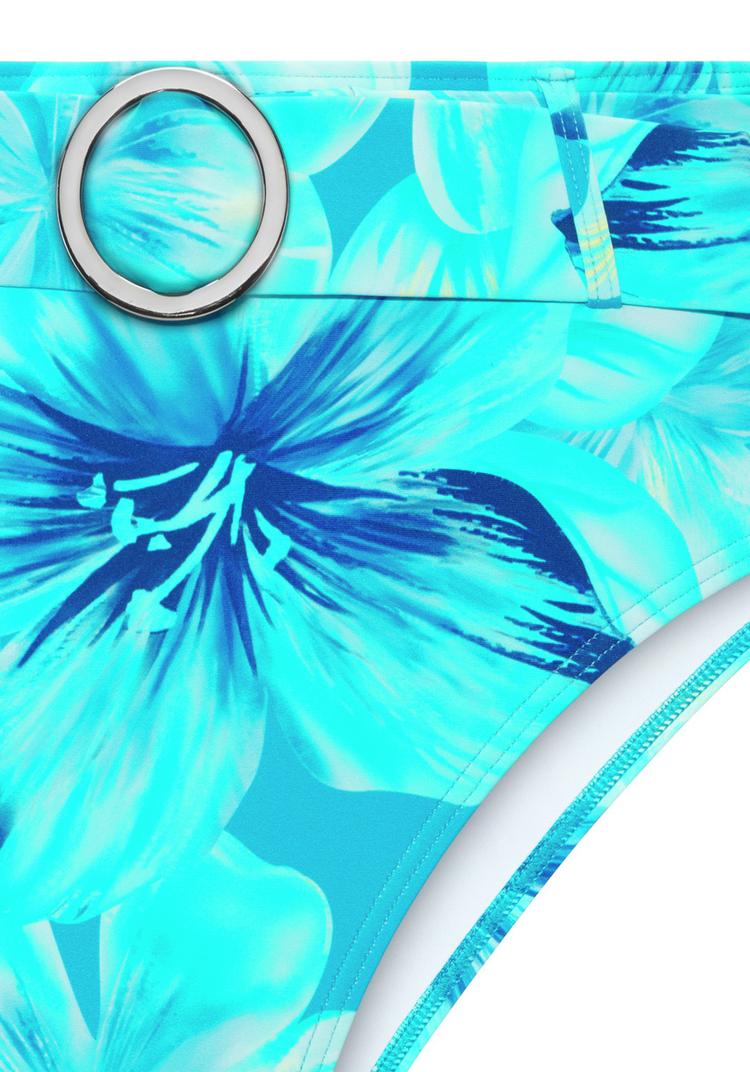 S.OLIVER S.OLIVER Highwaist-Bikini-Hose Bikini Hose Damen - t&uuml;rkis bedruckt - 0 | SportScheck
