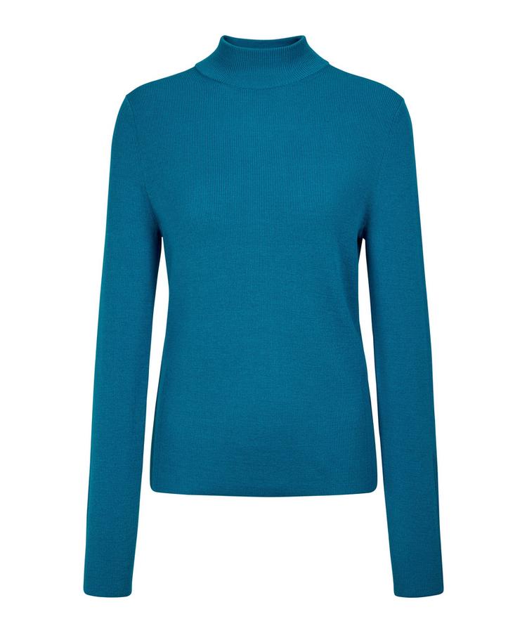 Falke Falke Merino Ultrafine Mock Neck Strickpullover Damen - cyan (6964) - 0 | SportScheck