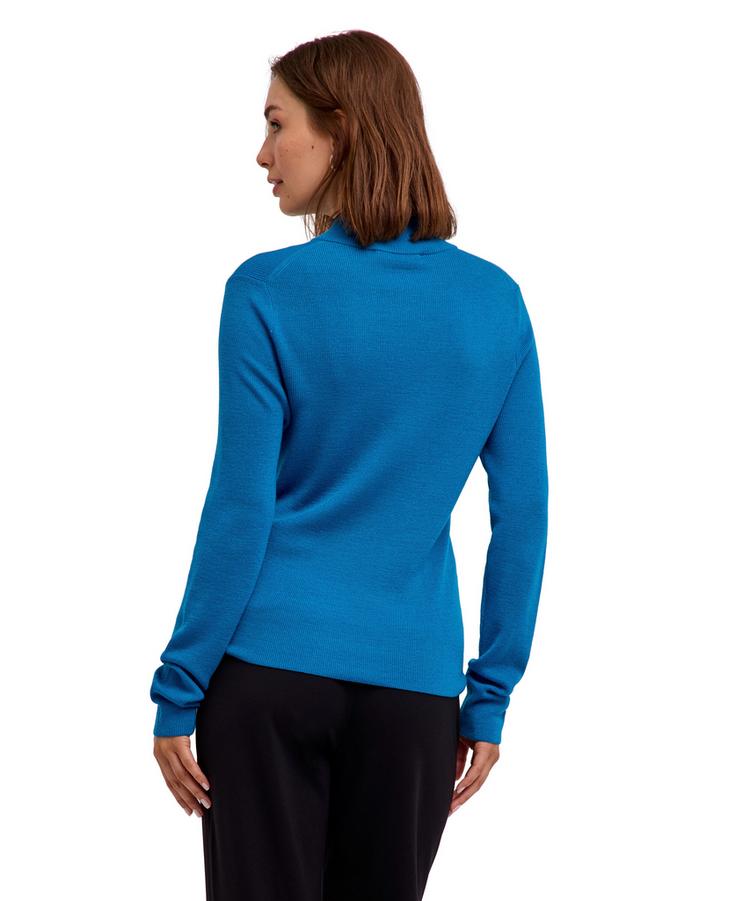 Falke Falke Merino Ultrafine Mock Neck Strickpullover Damen - cyan (6964) - 0 | SportScheck