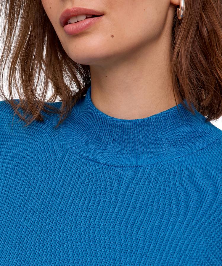 Falke Falke Merino Ultrafine Mock Neck Strickpullover Damen - cyan (6964) - 3 | SportScheck