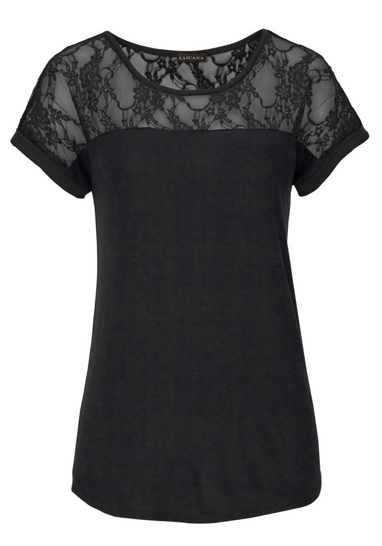Lascana Lascana Strandshirt T-Shirt Damen - schwarz - 0 | SportScheck