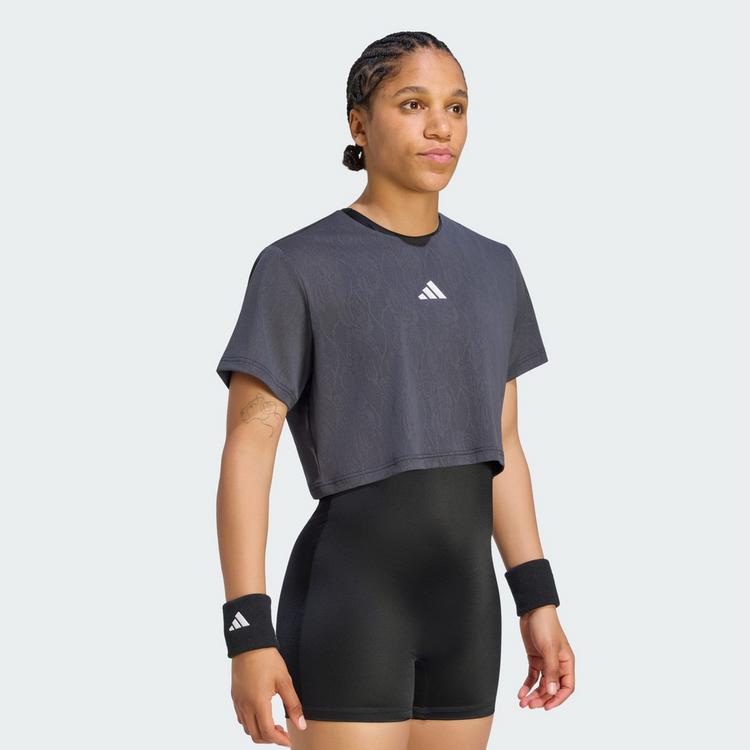 adidas adidas TENNIS CLIMACOOL LACE CROP T-SHIRT PRO T-Shirt Damen - Black - 0 | SportScheck