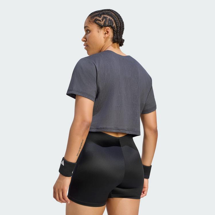 adidas adidas TENNIS CLIMACOOL LACE CROP T-SHIRT PRO T-Shirt Damen - Black - 1 | SportScheck