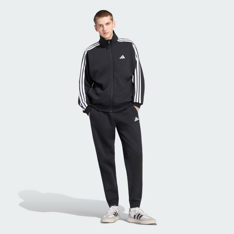 adidas adidas 3-STREIFEN FLEECE TRAININGSANZUG Trainingsanzug Herren - Black / White - 0 | SportScheck