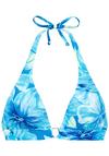 S.OLIVER Triangel-Bikini-Top Bikini Oberteil Damen - t&uuml;rkis bedruckt