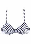 VENICE BEACH Summer Bikini Oberteil Damen - white-navy-stripe