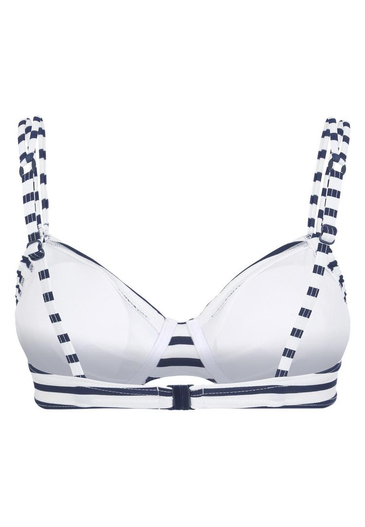 VENICE BEACH VENICE BEACH Summer Bikini Oberteil Damen - white-navy-stripe - 0 | SportScheck