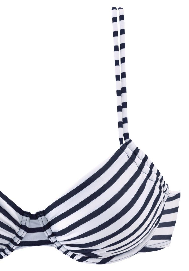 VENICE BEACH VENICE BEACH Summer Bikini Oberteil Damen - white-navy-stripe - 4 | SportScheck