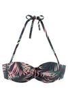 Lascana Bikini Oberteil Damen - palmendruck schwarz