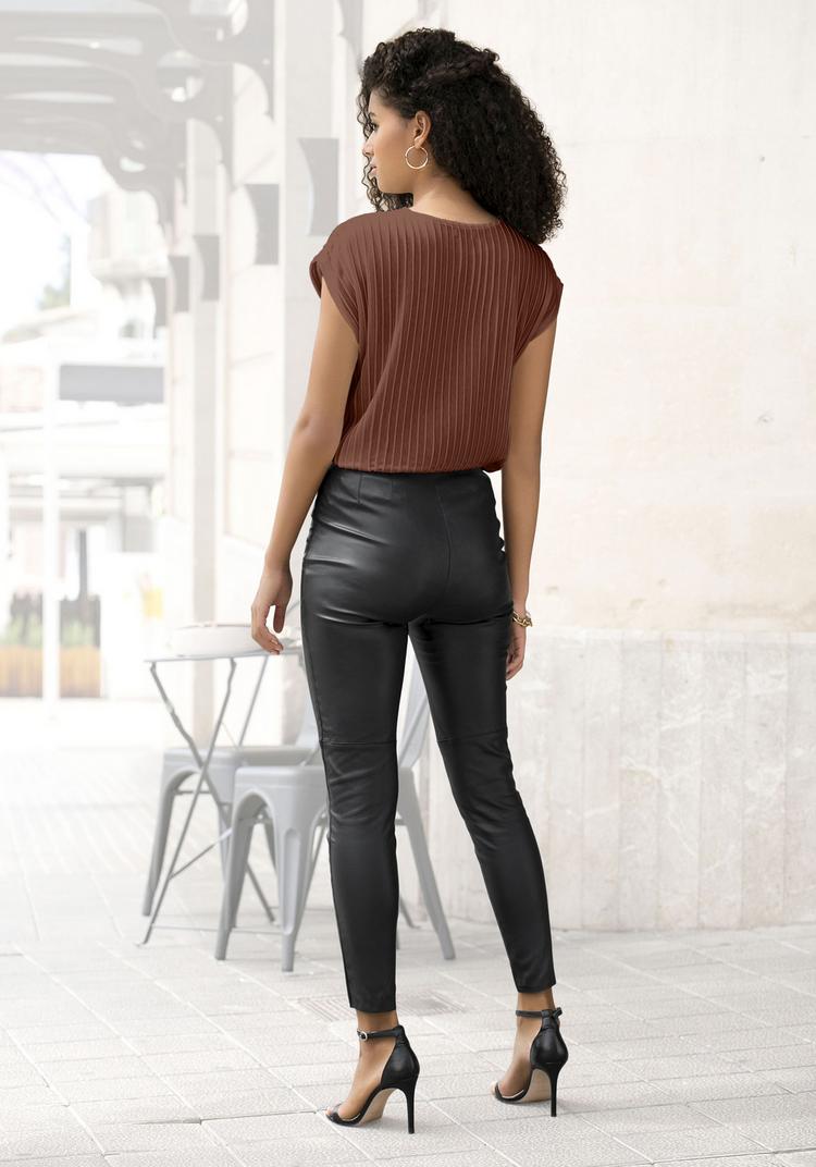 Lascana Lascana Kurzarmshirt T-Shirt Damen - rostbraun - 0 | SportScheck