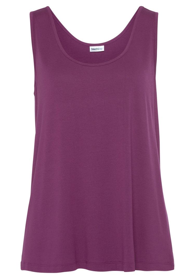 BEACH TIME BEACH TIME Tanktop Tanktop Damen - lila+wei&szlig; - 4 | SportScheck