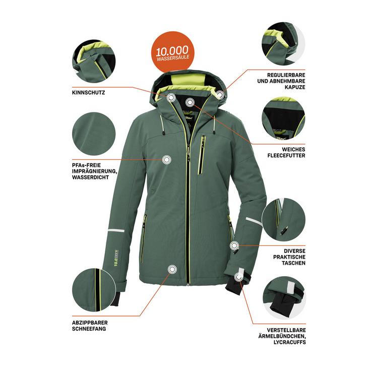 KILLTEC KILLTEC KSW 81 WMN SKI JCKT Skijacke Damen - gr&uuml;ngrau - 3 | SportScheck