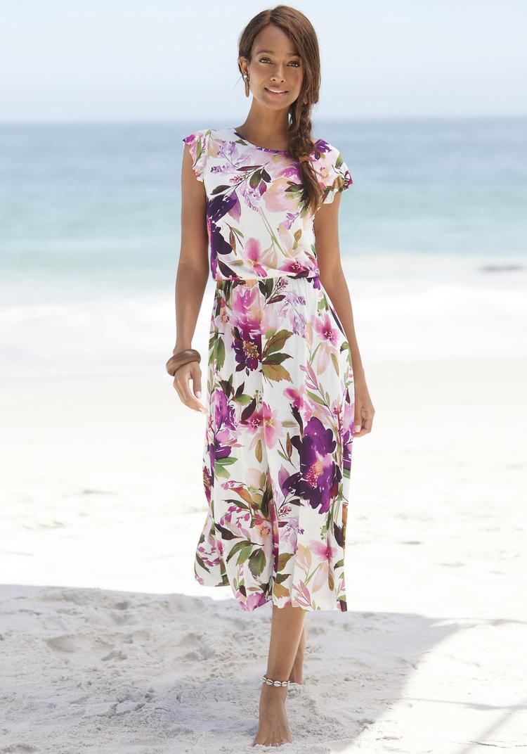 BEACH TIME BEACH TIME Jerseykleid Jerseykleid Damen - wei&szlig; bedruckt - 3 | SportScheck