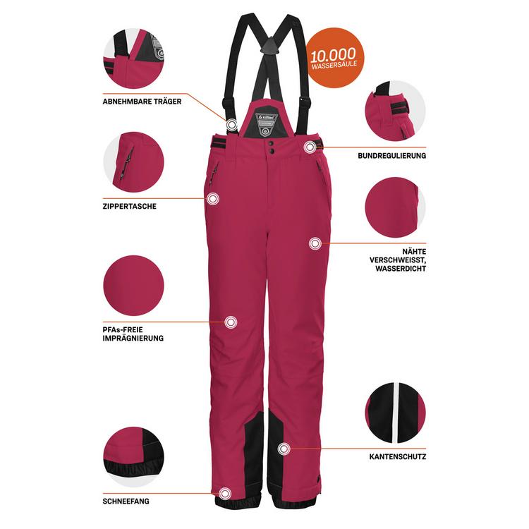 KILLTEC KILLTEC Skihose M&auml;dchen - dunkel himbeere - 3 | SportScheck