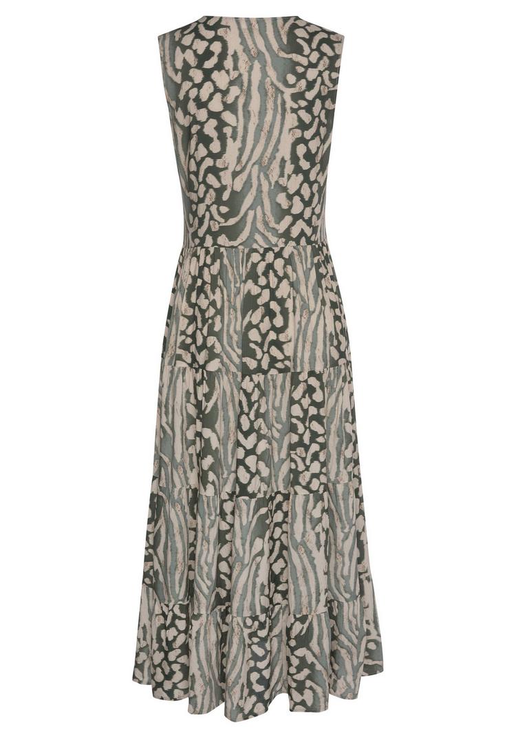 Lascana Lascana Maxikleid Maxikleid Damen - gr&uuml;n-taupe-bedruckt - 0 | SportScheck